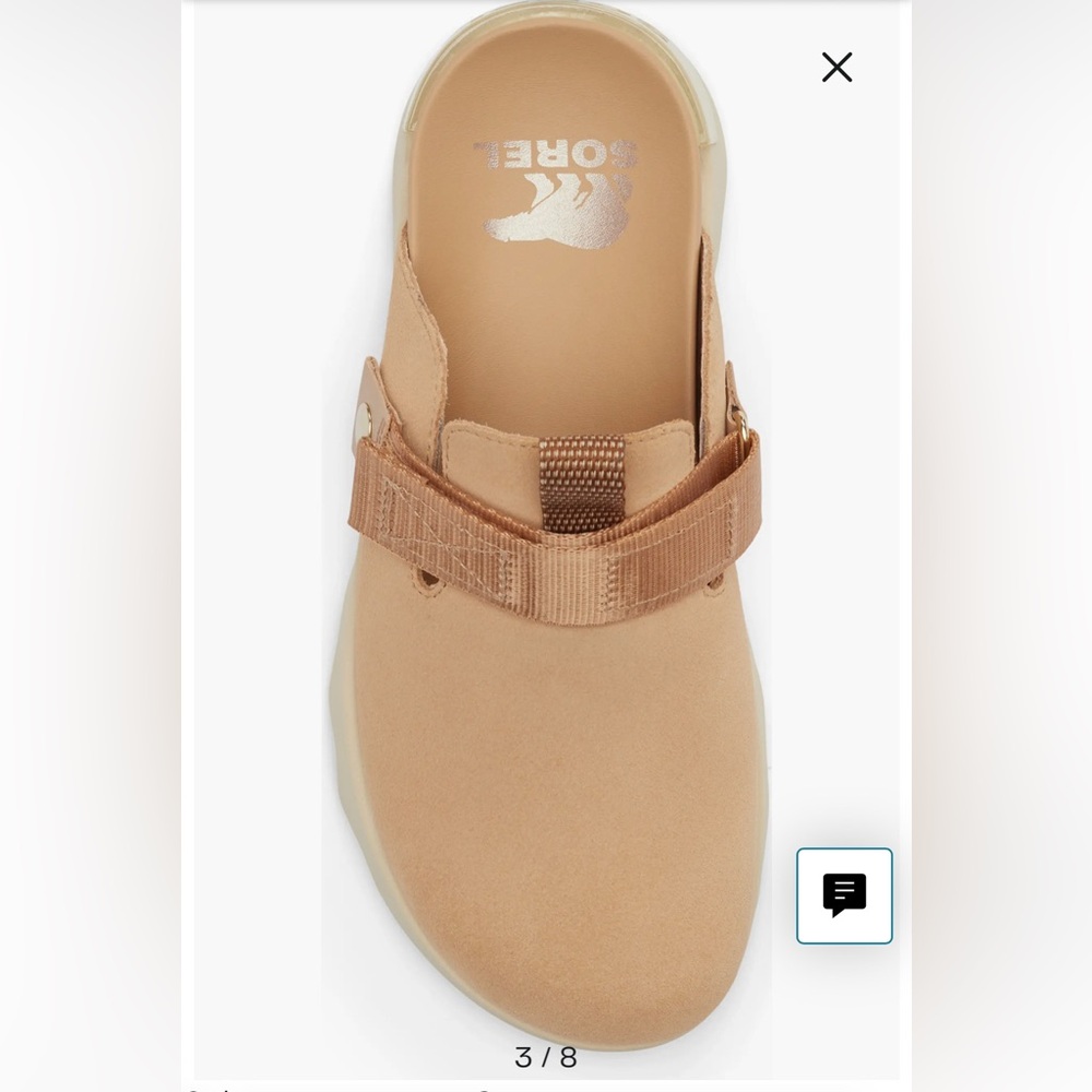 Sorel Shoes Viibe Omega Taupe Leather Clog women’s size 6.5
